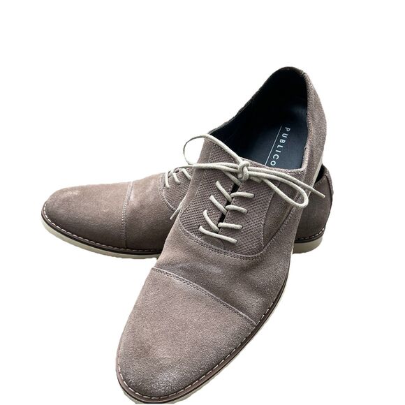 PUBLIC OPINION Men's Size 10M Camel Leather Dress Shoes Oxfords - Picture 2 of 6